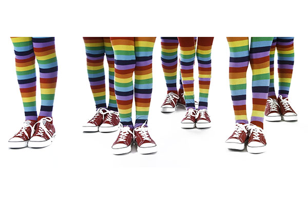 Rainbow Socks & Red Shoes by Bruce Norman
